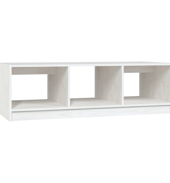 Couchtisch Weiß 110x50x34 cm Massivholz Kiefer