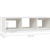 Couchtisch Weiß 110x50x34 cm Massivholz Kiefer