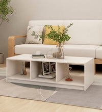 Couchtisch Weiß 110x50x34 cm Massivholz Kiefer