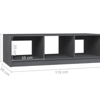 Couchtisch Grau 110x50x34 cm Massivholz Kiefer