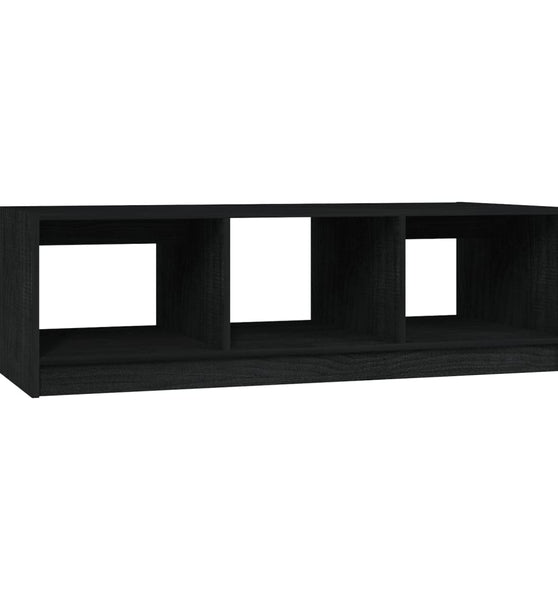 Couchtisch Schwarz 110x50x34 cm Massivholz Kiefer