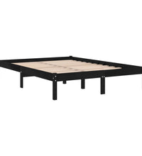 Massivholzbett Schwarz 120x190 cm