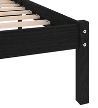 Massivholzbett Schwarz 120x190 cm