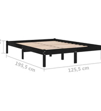 Massivholzbett Schwarz 120x190 cm