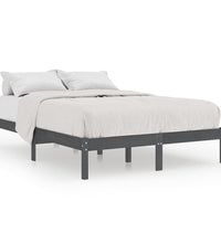 Massivholzbett Grau 135x190 cm