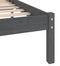 Massivholzbett Grau 135x190 cm