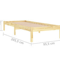Massivholzbett Kiefernholz 90x200 cm