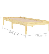 Massivholzbett Kiefernholz 100x200 cm