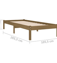Massivholzbett Honigbraun Kiefer 100x200 cm
