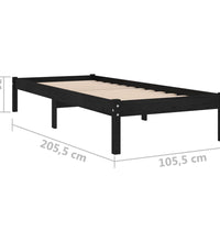 Massivholzbett Schwarz Kiefer 100x200 cm