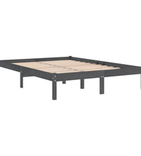 Massivholzbett Grau Kiefer 200x200 cm