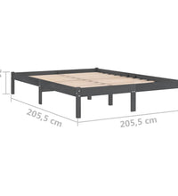 Massivholzbett Grau Kiefer 200x200 cm