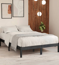 Massivholzbett Grau Kiefer 200x200 cm