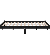 Massivholzbett Schwarz Kiefer 200x200 cm