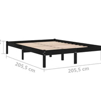 Massivholzbett Schwarz Kiefer 200x200 cm
