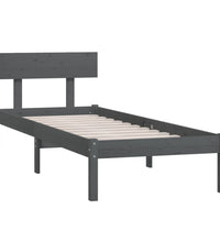 Massivholzbett Grau Kiefer 90x190 cm