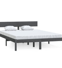 Massivholzbett Grau 120x190 cm