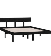 Massivholzbett Schwarz Kiefer 135x190 cm