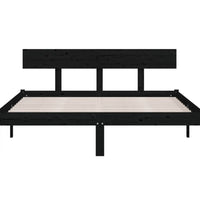 Massivholzbett Schwarz Kiefer 135x190 cm