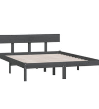 Massivholzbett Grau Kiefer 140x190 cm