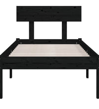 Massivholzbett Schwarz Kiefer 90x200 cm