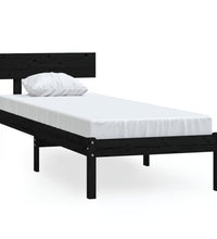 Massivholzbett Schwarz Kiefer 100x200 cm