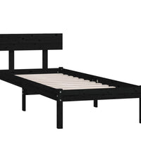 Massivholzbett Schwarz Kiefer 100x200 cm