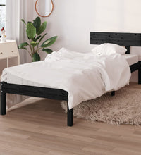 Massivholzbett Schwarz Kiefer 100x200 cm