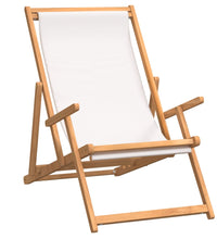 Strandstuhl Klappbar Massivholz Teak Creme