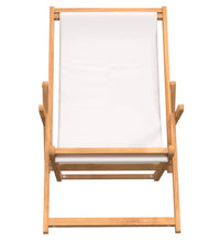 Strandstuhl Klappbar Massivholz Teak Creme