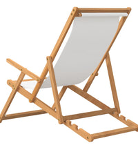 Strandstuhl Klappbar Massivholz Teak Creme