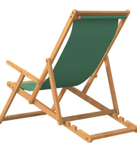 Strandstuhl Klappbar Massivholz Teak Grün