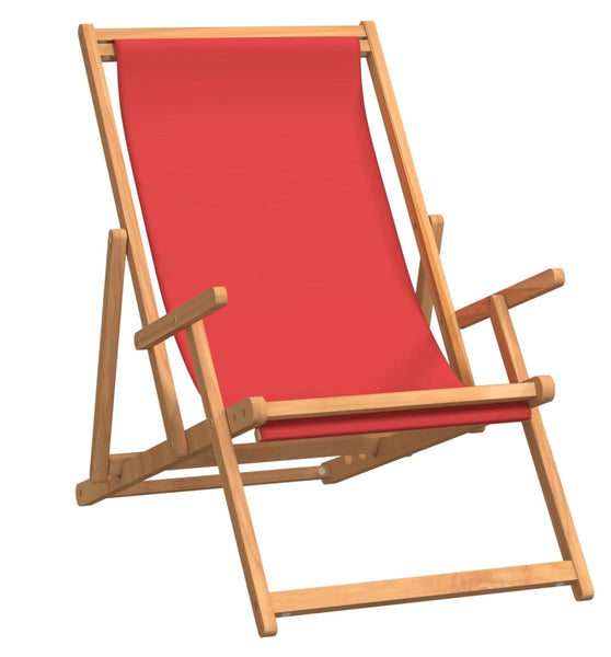 Strandstuhl Klappbar Massivholz Teak Rot