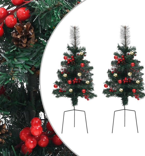Künstliche Weihnachtsbäume 2 Stk. 76 cm PVC