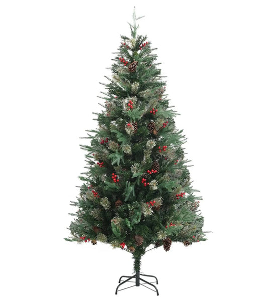 Weihnachtsbaum mit Zapfen Grün 225 cm PVC & PE