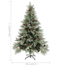 Weihnachtsbaum mit Zapfen Grün und Weiß 150 cm PVC & PE