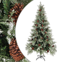 Weihnachtsbaum mit Zapfen Grün und Weiß 225 cm PVC & PE
