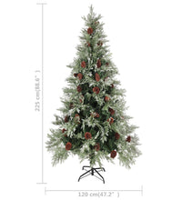 Weihnachtsbaum mit Zapfen Grün und Weiß 225 cm PVC & PE