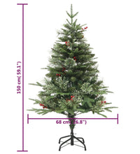 Weihnachtsbaum mit Beleuchtung und Kiefernzapfen Grün 150 cm