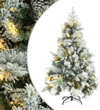 Weihnachtsbaum mit Beleuchtung Schnee und Zapfen 150 cm PVC&PE