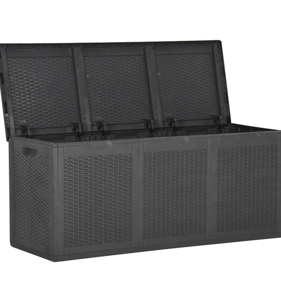 Garten-Aufbewahrungsbox 270 L Schwarz PP Rattan