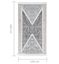 Teppich Schwarz und Grau 120x180 cm Baumwolle