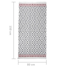 Teppich Grau 80x150 cm Baumwolle