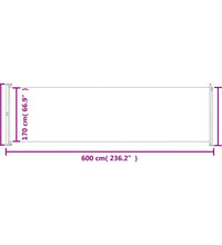 Seitenmarkise Ausziehbar 180x600 cm Schwarz