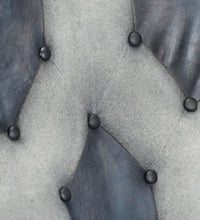 Ohrensessel Grau Echtleder
