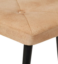 Ohrensessel mit Hocker Creme Canvas