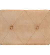 Ohrensessel mit Hocker Creme Canvas