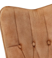 Ohrensessel mit Hocker Braun Canvas