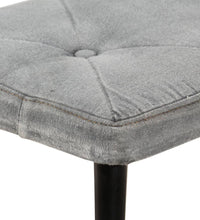 Ohrensessel mit Hocker Grau Vintage Canvas