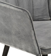 Ohrensessel mit Hocker Grau Vintage Canvas